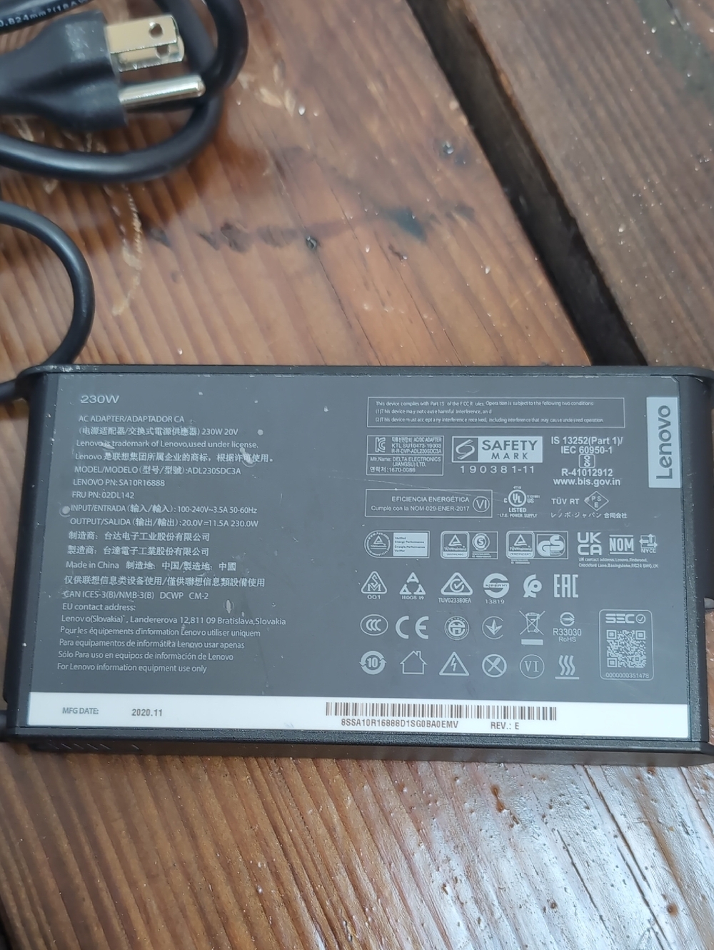 Lenovo Legion Slim 230W AC Adapter Laptop - Picture 3 of 5